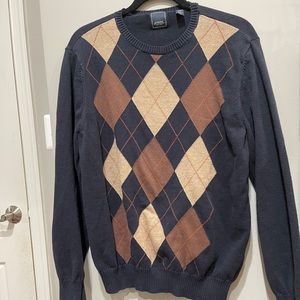 BROWN ARGYLE SWEATER